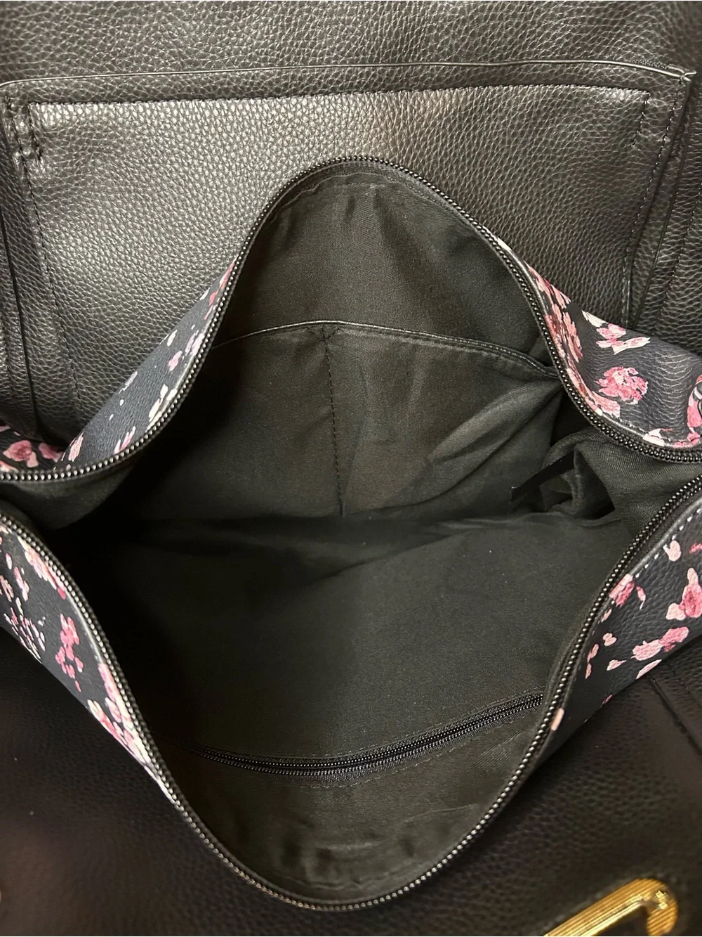 G.H. Bass & Co. Black Tote with Pink Floral Print